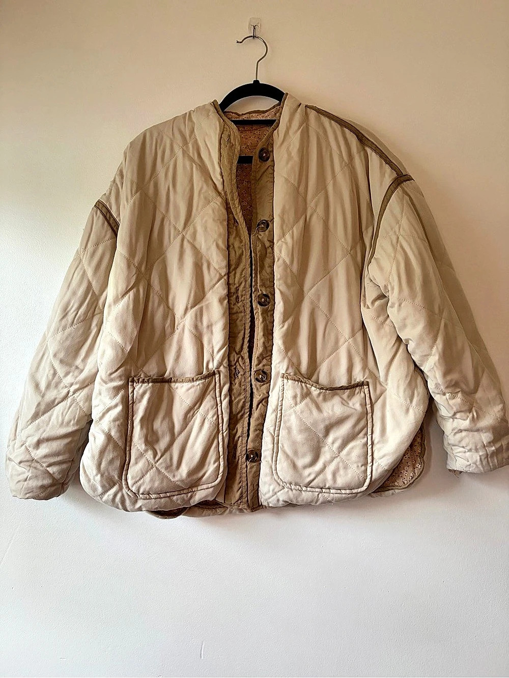 BLANKNYC Flower Child Jacket Floral Quilted Jacket in Pink & Brown